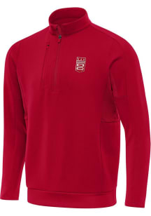Antigua DC Defenders Mens Red Alternate Generation Long Sleeve Qtr Zip Pullover