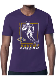 Starter Baltimore Ravens Purple Grid Short Sleeve T Shirt