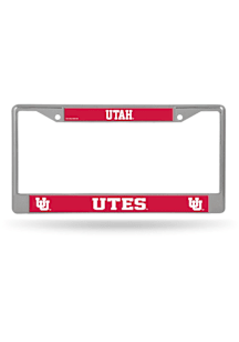 Utah Utes Decal Chrome License Plate Frame - Silver
