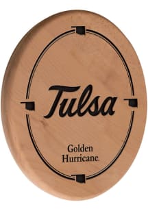 Brown Tulsa Golden Hurricane Laser Engraved Sign