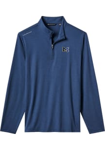 Mens Michigan Wolverines Navy Blue Travis Mathew time to tailgate Qtr Zip Pullover