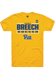 Elliott Breech Rally Mens Gold Pitt Panthers NIL Stacked Box Player T Shirt