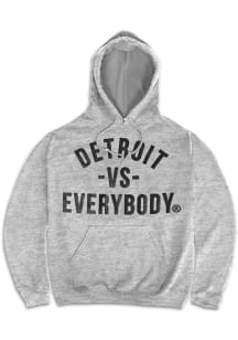 Detroit Mens Grey Vs Everybody Long Sleeve Hoodie
