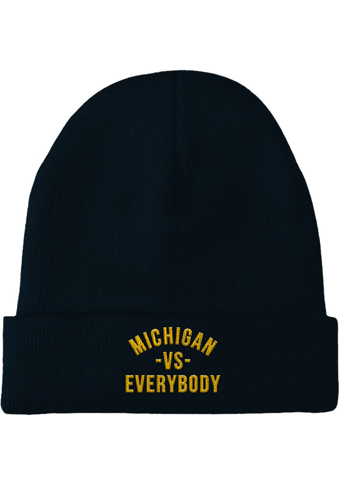 Detroit Vs Everybody Michigan Wolverines Navy Blue Michigan vs Everybody Mens Knit Hat