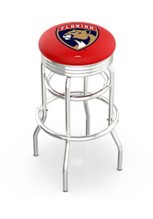 Florida Panthers Double-Ring Swivel Chrome Pub Stool - Black