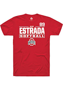 Kiki Estrada Ohio State Buckeyes Red NIL Stacked Box Short Sleeve Player T Shirt