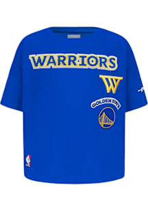 Pro Standard Golden State Warriors Girls Blue Retro Classics Short Sleeve Fashion T-Shirt