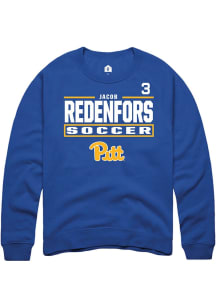 Jacob Redenfors Rally Mens Blue Pitt Panthers NIL Stacked Box Player Crew