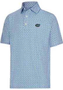 Footjoy Florida Gators Mens Light Blue Floral Short Sleeve Fashion Polo