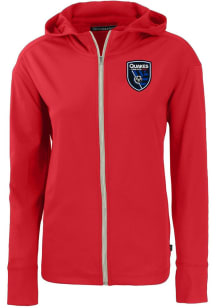 Cutter and Buck San Jose Earthquakes Womens Red Daybreak Light Weight Jacket