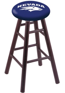 Nevada Wolf Pack Round Cushion Oak Pub Stool - Brown