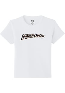Summit Sportswear Akron RubberDucks Youth White Alt Logo Wordmark Short Sleeve T-Shirt