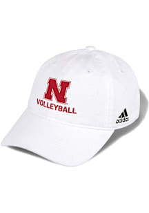Adidas Nebraska Cornhuskers Volleyball Washed Slouch Adjustable Hat - White
