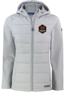 Cutter and Buck Houston Dynamo Womens Grey Evoke Hood Heavy Weight Jacket