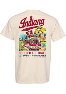 Something Inked Indiana Hoosiers Ivory 2025 National Championship Bus To Miami Short Sleeve T Shir..