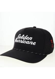 Tulsa Golden Hurricane Black and White Stacked Script Cut Above Adjustable Hat