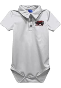 Vive La Fete Saint Josephs Hawks Baby White Team Short Sleeve One Piece Polo