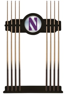 Black Northwestern Wildcats Solid Wood Cue Rack Pool Cue