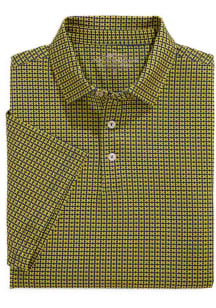 Vineyard Vines Michigan Wolverines Mens Yellow Sankaty M Print Short Sleeve Fashion Polo