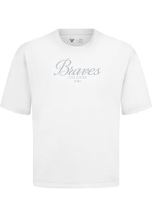 Levelwear Atlanta Braves White Signature Knit Ethereal Short Sleeve Fashion T Shirt