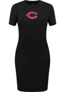 Pro Standard Cincinnati Reds Womens Black Classic Short Sleeve Dress