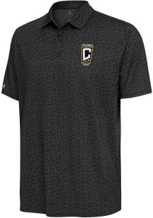 Antigua Columbus Crew Mens Charcoal Blooming Short Sleeve Polo