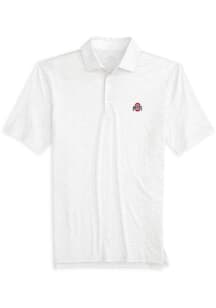 Ohio State Buckeyes Mens White Golf Club Print Short Sleeve Polo