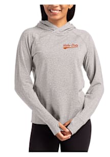 Cutter and Buck Idaho State Bengals Womens Grey Vault Adapt Knit Hood Hooded Sweatshirt