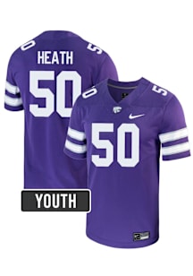 Brock Heath K-State Wildcats Youth Purple Nike NIL Name And Number Football Jersey