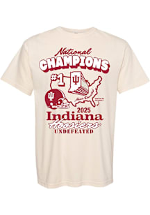 Something Inked Indiana Hoosiers Ivory 2025 College Football National Champions Vintage Short Slee..