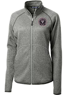 Cutter and Buck Inter Miami CF Womens Grey Mainsail Long Sleeve Full Zip Jacket