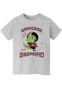 Vive La Fete University of Chicago Maroons Youth Grey Dino-Riffic Short Sleeve T-Shirt