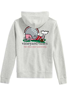 Vineyard Vines Ohio State Buckeyes Mens Grey Football Whale Long Sleeve Hoodie