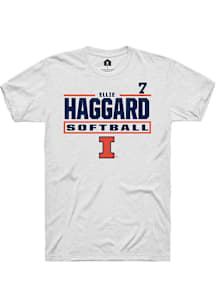 Ellie Haggard  Illinois Fighting Illini White Rally NIL Stacked Box Short Sleeve T Shirt