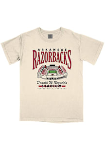 B-Unlimited Arkansas Razorbacks Ivory Classic Football Stadium Short Sleeve T Shirt