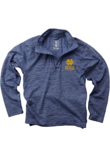 Notre Dame Fighting Irish Youth Navy Blue Cloudy Yarn Long Sleeve Quarter Zip Shirt
