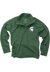 Boys Michigan State Spartans Green Wes and Willy Cloudy Yarn Long Sleeve 1/4 Zip Pullover