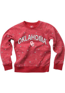 Oklahoma Sooners Girls Cardinal Shimmer Star Long Sleeve Sweatshirt