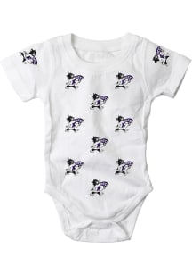 Wes and Willy K-State Wildcats Baby Purple All Over Print Short Sleeve One Piece