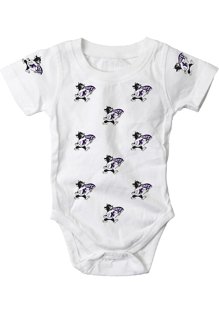 K-State Wildcats Baby Purple All Over Print Short Sleeve One Piece