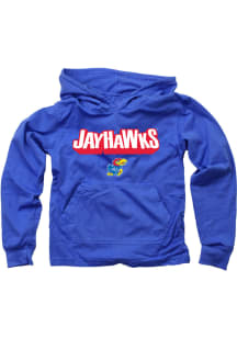 Kansas Jayhawks Youth Blue Jersey Long Sleeve Hoodie