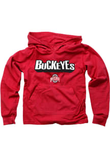 Youth Ohio State Buckeyes Red Wes and Willy Jersey Long Sleeve Hooded Sweatshirt