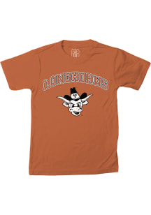 Wes and Willy Texas Longhorns Boys Burnt Orange Vintage Arch Mascot Short Sleeve T-Shirt