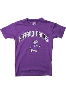 TCU Horned Frogs Boys Purple Vintage Arch Mascot Short Sleeve T-Shirt