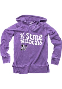 Girls K-State Wildcats Purple Wes and Willy Team chant Long Sleeve Hooded Sweatshirt