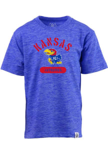 Kansas Jayhawks Youth Blue Cloudy Yarn Short Sleeve Fashion T-Shirt