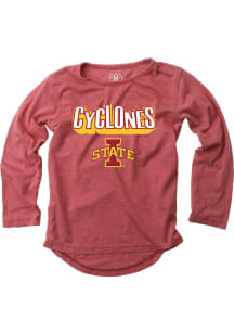 Iowa State Cyclones Girls Cardinal Hi-Lo Long Sleeve T-shirt