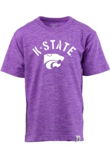 K-State Wildcats Youth Purple Cloudy Yarn Short Sleeve Fashion T-Shirt