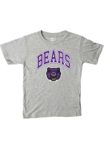 Central Arkansas Bears Boys Grey Vintage Arch Mascot Short Sleeve T-Shirt