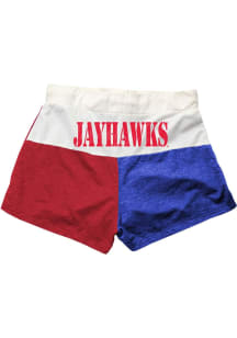 Wes and Willy Kansas Jayhawks Womens Blue Colorblock Shorts